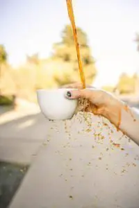 spilled coffee dirt
