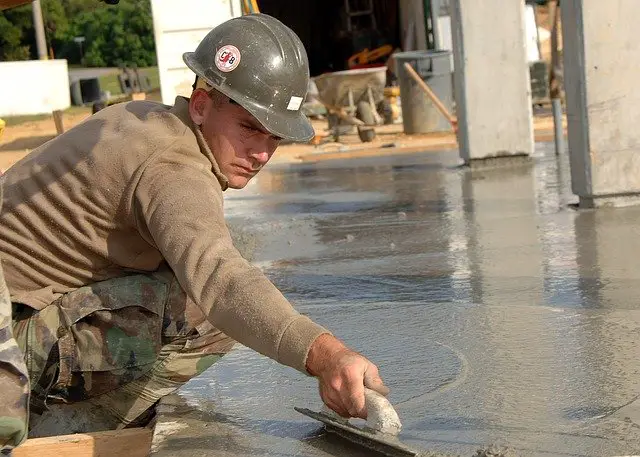 sealing concrete working man
